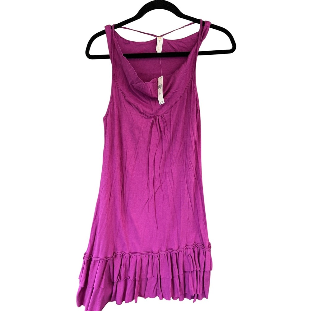 Daily Practice by‎ Anthropologie Purple Ruffle Hem Cowl Neck Dress XXS New